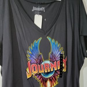 NEW Torrid Sz 4X 26 Journey rock band music tee shirt short sleeve gray casual